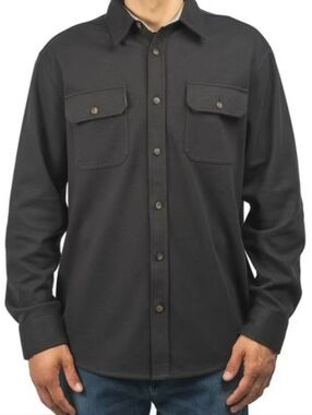 Jachs New York Black Overshirt with Contrast Collar Mens Size Large